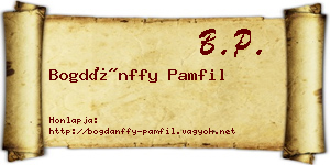Bogdánffy Pamfil névjegykártya